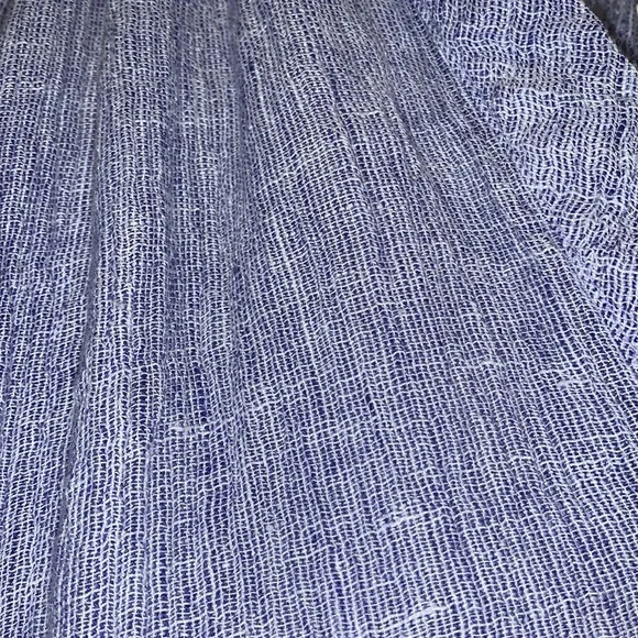 Zara gauzy Linen Tunic Dress, with pockets, blue & white woven fabric, NWT - Picture 5 of 11